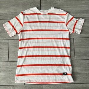 Oakley Six Stripes SS Tee White/Orange Medium NWOT